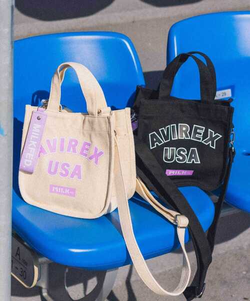 AVIREX(アヴィレックス)の「【MILKFED.×AVIREX】MINI TOTE BAG/ ミニトートバッグ(トートバッグ・レディース・ホワイト系2/ブラック・F)」の3枚目の写真
