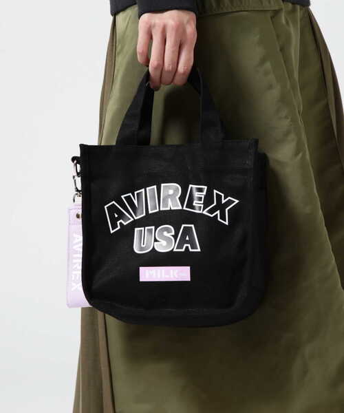 AVIREX(アヴィレックス)の「【MILKFED.×AVIREX】MINI TOTE BAG/ ミニトートバッグ(トートバッグ・レディース・ホワイト系2/ブラック・F)」の12枚目の写真