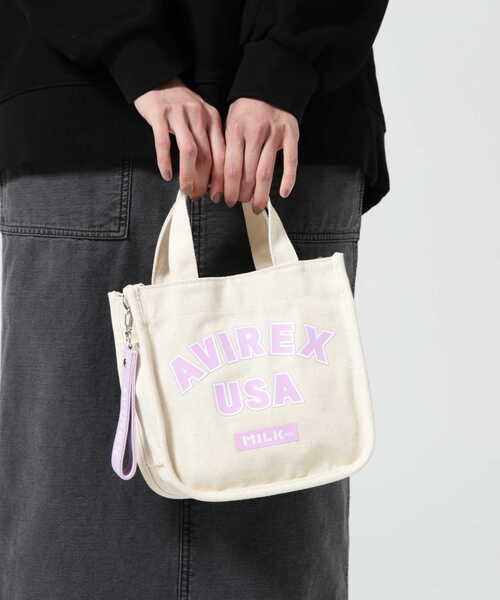 AVIREX(アヴィレックス)の「【MILKFED.×AVIREX】MINI TOTE BAG/ ミニトートバッグ(トートバッグ・レディース・ホワイト系2/ブラック・F)」の14枚目の写真