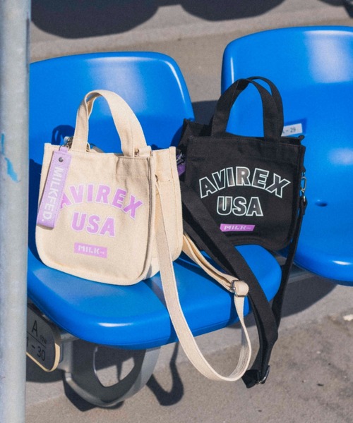 AVIREX(アヴィレックス)の「【MILKFED.×AVIREX】MINI TOTE BAG/ ミニトートバッグ(トートバッグ・レディース・ホワイト系2/ブラック・F)」の15枚目の写真