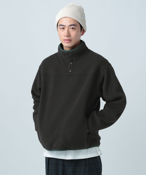 BAYFLOW(ベイフロー)の「フリーススナッププルオーバー(Tシャツ/カットソー・メンズ・ベージュ/ブラック・MEDIUM/LARGE)」の1枚目の写真