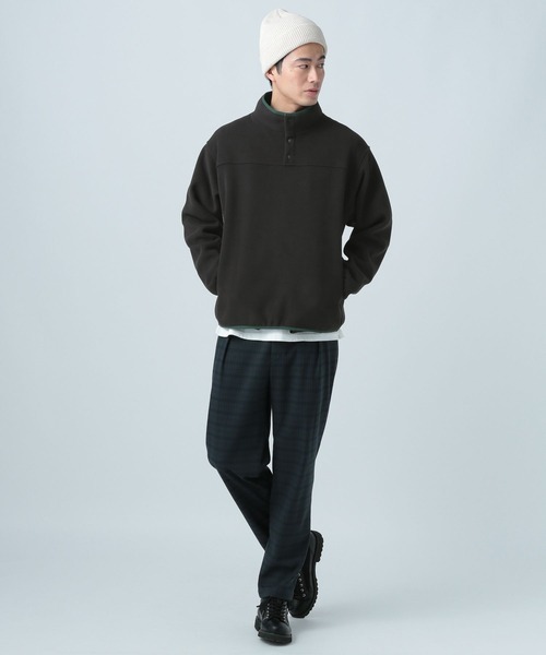 BAYFLOW(ベイフロー)の「フリーススナッププルオーバー(Tシャツ/カットソー・メンズ・ベージュ/ブラック・MEDIUM/LARGE)」の5枚目の写真