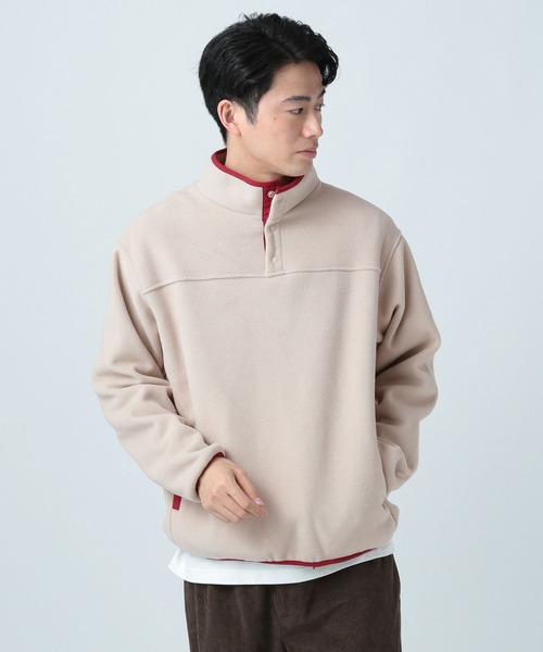 BAYFLOW(ベイフロー)の「フリーススナッププルオーバー(Tシャツ/カットソー・メンズ・ベージュ/ブラック・MEDIUM/LARGE)」の7枚目の写真