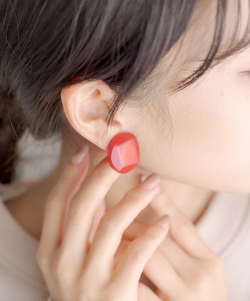 MARION GODART(マリオンゴダール)の「【MARION GODART(マリオンゴダール)】サークルドットイヤリング(イヤリング・レディース・ブラック/ボルドー/グリーン系その他2・FREE)」の3枚目の写真