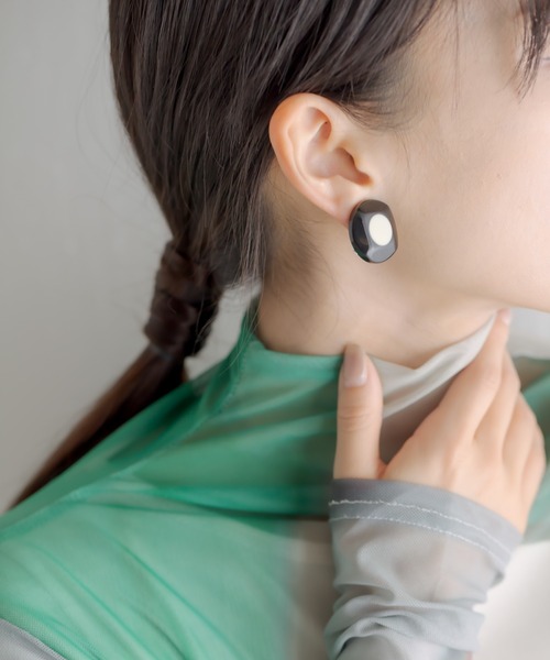 MARION GODART(マリオンゴダール)の「【MARION GODART(マリオンゴダール)】サークルドットイヤリング(イヤリング・レディース・ブラック/ボルドー/グリーン系その他2・FREE)」の12枚目の写真