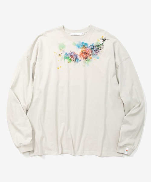 rehacer（レアセル）の「rehacer : Botanical Stole Wide L/S  / ボタニカルストール ワイド ロングスリーブ カットソー（Tシャツ/カットソー・メンズ・ホワイト/グレイッシュベージュ・SMALL/MEDIUM/LARGE/X-LARGE）」の11枚目の写真