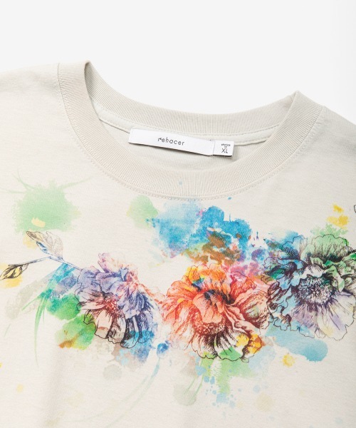 rehacer（レアセル）の「rehacer : Botanical Stole Wide L/S  / ボタニカルストール ワイド ロングスリーブ カットソー（Tシャツ/カットソー・メンズ・ホワイト/グレイッシュベージュ・SMALL/MEDIUM/LARGE/X-LARGE）」の13枚目の写真
