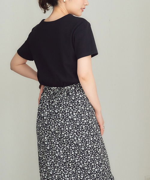 titivate(ティティベイト)の「クルーネックコットンカットソーTシャツ(Tシャツ/カットソー・レディース・ベージュ/パープル/ブラック/グレー/オフホワイト・S/M/L)」の8枚目の写真