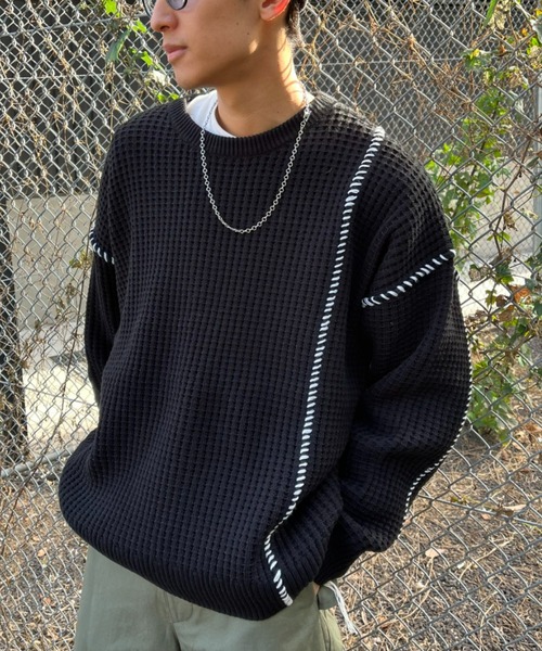 CIAOPANIC（チャオパニック）の「ハンドステッチワッフルニットプル