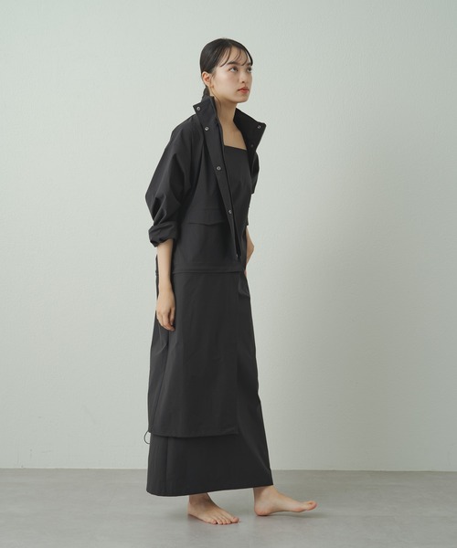 earthy（アーシー）の「【earthy_】キーピングセパレートコート（ナイロンジャケット・レディース・ベージュ/ブラック・FREE）」の6枚目の写真