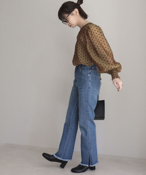 fredy emue（フレディエミュ）の「[新色追加]ドットシアー袖ボリュームブラウス（インナー付き）（シャツ/ブラウス・レディース・ホワイト系その他4/ブラック系その他3/ベージュ系その他3/ブルー系その他・38）」の16枚目の写真