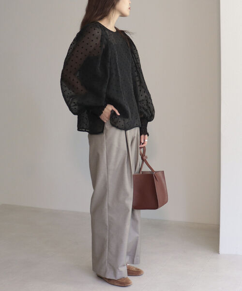 fredy emue（フレディエミュ）の「[新色追加]ドットシアー袖ボリュームブラウス（インナー付き）（シャツ/ブラウス・レディース・ホワイト系その他4/ブラック系その他3/ベージュ系その他3/ブルー系その他・38）」の22枚目の写真