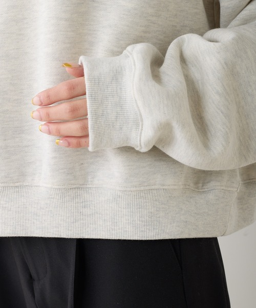 PUAL CE CIN（ピュアルセシン）の「ロゴ刺繍ショート丈パーカー／フーディー（パーカー・レディース・サックスブルー/トップグレー・FREE）」の22枚目の写真