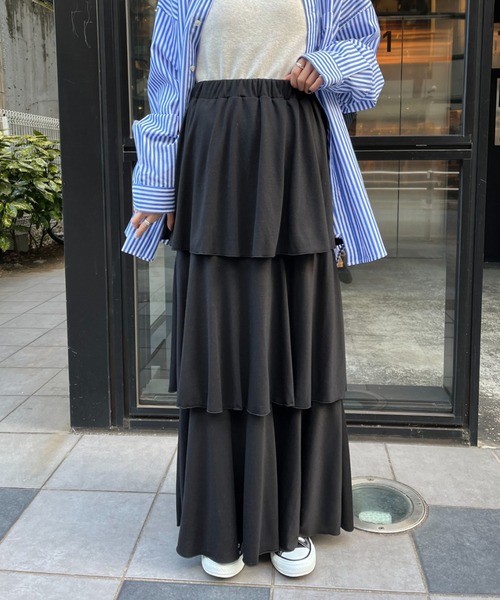 CIAOPANIC（チャオパニック）の「カットティアードスカート（スカート・レディース・ブルー/ブラック/ホワイト/グレー・FREE）」の18枚目の写真