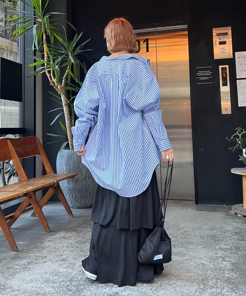 CIAOPANIC（チャオパニック）の「カットティアードスカート（スカート・レディース・ブルー/ブラック/ホワイト/グレー・FREE）」の12枚目の写真