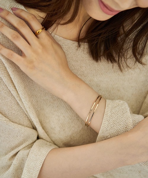 STYLE DELI（スタイルデリ）の「スキニーダブルラインバングル（バングル/リストバンド・レディース・ゴールド/シルバー・FREE）」の3枚目の写真