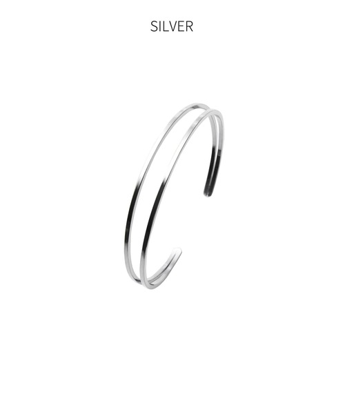 STYLE DELI（スタイルデリ）の「スキニーダブルラインバングル（バングル/リストバンド・レディース・ゴールド/シルバー・FREE）」の7枚目の写真