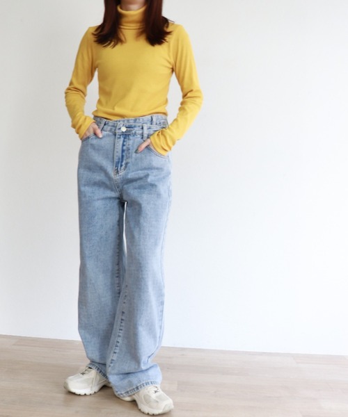ISOOK（アイスー）の「【ZOZO限定】Multi color rib turtle  / マルチカラーリブタートル（Tシャツ/カットソー・レディース・オレンジ/モカ/イエロー/ネイビー/ホワイト・FREE）」の8枚目の写真