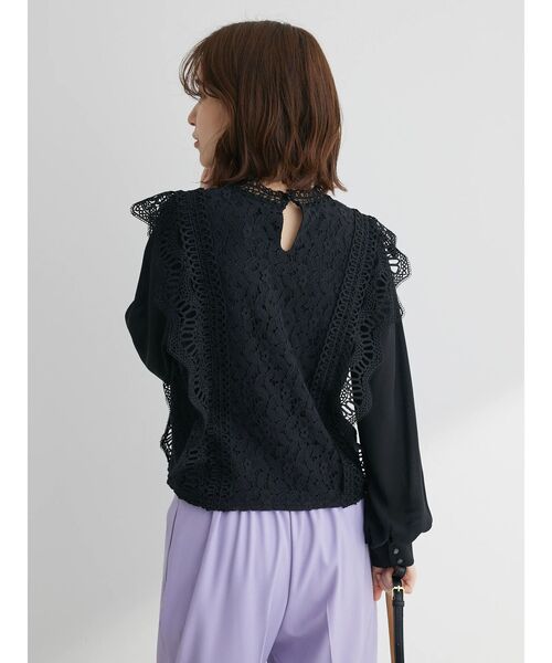 Petit fleur（プチフルール）の「・Petit　Fleur　イロイロレースキリカエブラウス（シャツ/ブラウス・レディース・ブラック/ライトグリーン/グレイッシュベージュ/オフホワイト・FREE）」の9枚目の写真