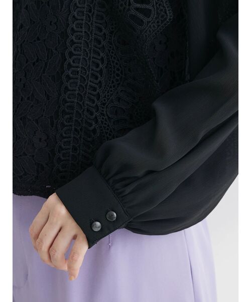 Petit fleur（プチフルール）の「・Petit　Fleur　イロイロレースキリカエブラウス（シャツ/ブラウス・レディース・ブラック/ライトグリーン/グレイッシュベージュ/オフホワイト・FREE）」の12枚目の写真