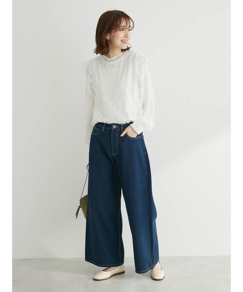 Petit fleur（プチフルール）の「・Petit　Fleur　イロイロレースキリカエブラウス（シャツ/ブラウス・レディース・ブラック/ライトグリーン/グレイッシュベージュ/オフホワイト・FREE）」の14枚目の写真