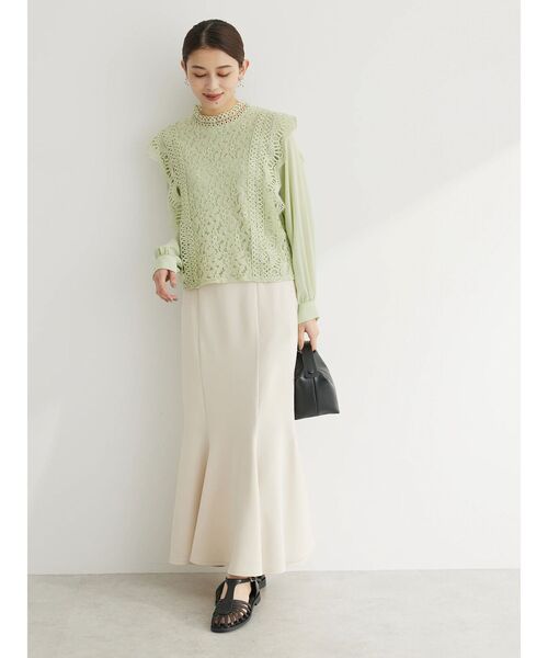 Petit fleur（プチフルール）の「・Petit　Fleur　イロイロレースキリカエブラウス（シャツ/ブラウス・レディース・ブラック/ライトグリーン/グレイッシュベージュ/オフホワイト・FREE）」の17枚目の写真