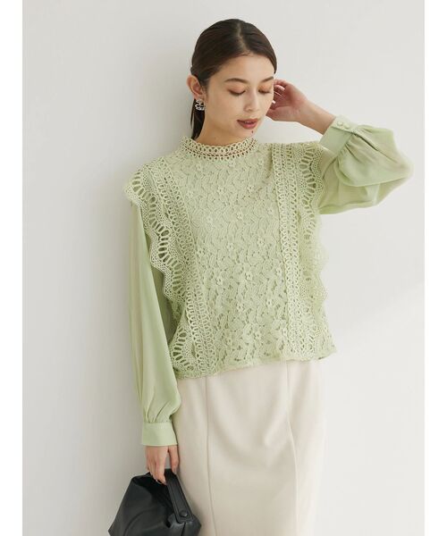 Petit fleur（プチフルール）の「・Petit　Fleur　イロイロレースキリカエブラウス（シャツ/ブラウス・レディース・ブラック/ライトグリーン/グレイッシュベージュ/オフホワイト・FREE）」の19枚目の写真