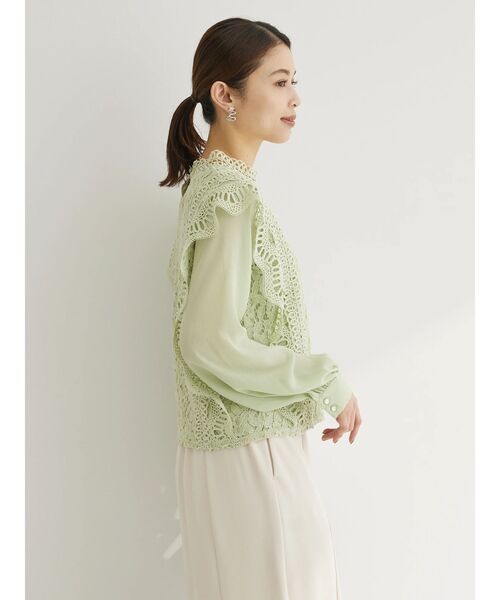 Petit fleur（プチフルール）の「・Petit　Fleur　イロイロレースキリカエブラウス（シャツ/ブラウス・レディース・ブラック/ライトグリーン/グレイッシュベージュ/オフホワイト・FREE）」の20枚目の写真