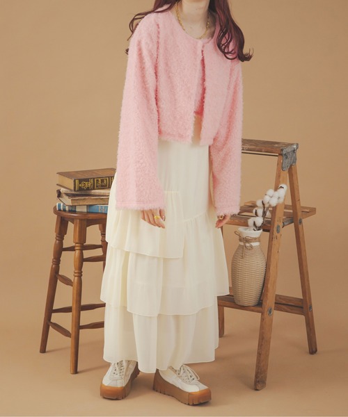 Ambre Neige（アンブルネージュ）の「【キャミ付き】シャギーキャミ＆フレアカーディガンセット／【WEB/EC限定商品】（アンサンブル・レディース・アイボリー/ダークブラウン/ピンク・FREE）」の22枚目の写真
