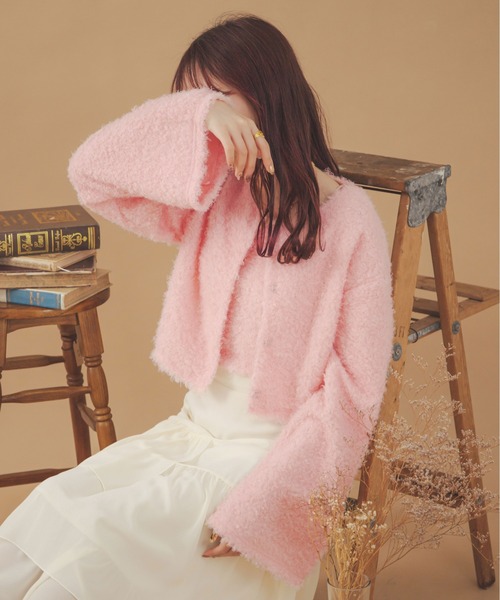 Ambre Neige（アンブルネージュ）の「【キャミ付き】シャギーキャミ＆フレアカーディガンセット／【WEB/EC限定商品】（アンサンブル・レディース・アイボリー/ダークブラウン/ピンク・FREE）」の19枚目の写真