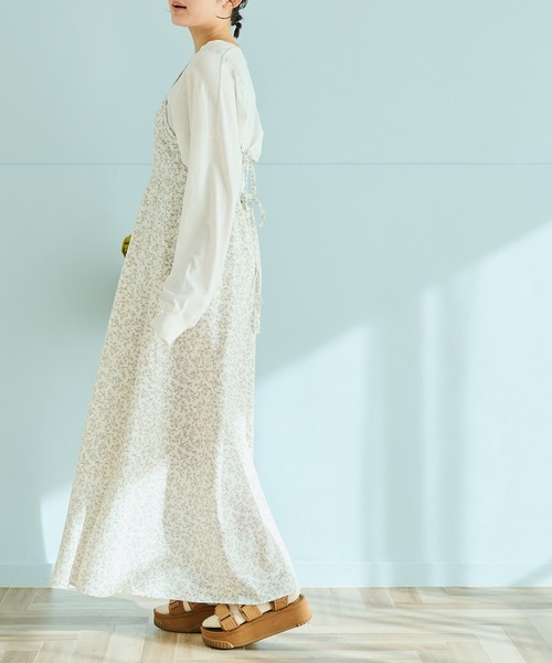 Crisp（クリスプ）の「バックリボンフラワーワンピース（ワンピース・レディース・ホワイト/アイボリー・FREE）」の4枚目の写真