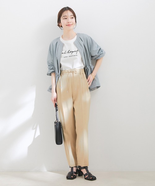 VIS（ビス）の「【接触冷感・洗える】イージーテーパードパンツ（スラックス・レディース・ベージュ/ネイビー/ホワイト系その他5/ブルー系その他5・SS/S/M/L/LL）」の6枚目の写真