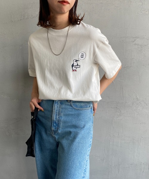 CHUMS（チャムス）の「[CHUMS/チャムス] IM NOT A PENGUIN オーバーサイズバックプリントTシャツ（Tシャツ/カットソー・レディース・サックスブルー/ベージュ/ホワイト/ブラック・MEDIUM/XL/L/M）」の8枚目の写真