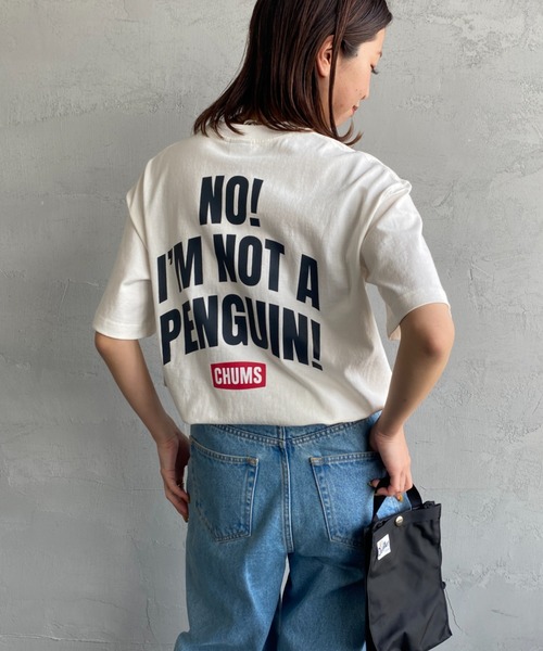 CHUMS（チャムス）の「[CHUMS/チャムス] IM NOT A PENGUIN オーバーサイズバックプリントTシャツ（Tシャツ/カットソー・レディース・サックスブルー/ベージュ/ホワイト/ブラック・MEDIUM/XL/L/M）」の9枚目の写真