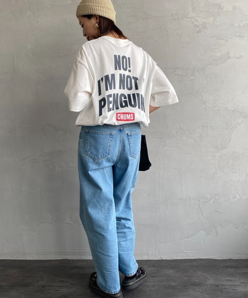 CHUMS（チャムス）の「[CHUMS/チャムス] IM NOT A PENGUIN オーバーサイズバックプリントTシャツ（Tシャツ/カットソー・レディース・サックスブルー/ベージュ/ホワイト/ブラック・MEDIUM/XL/L/M）」の19枚目の写真