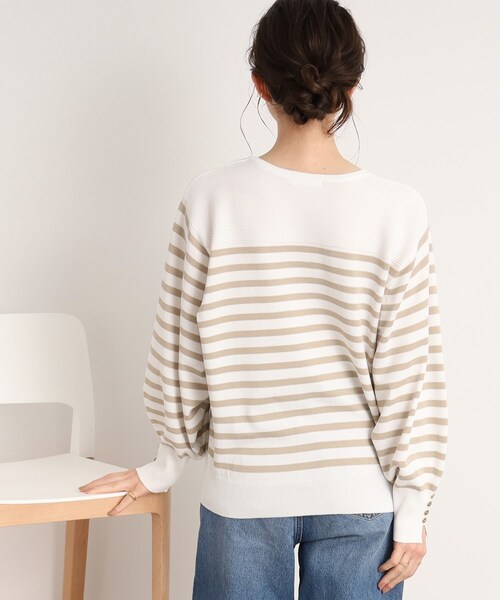 DRESKIP（ドレスキップ）の「◆【洗える】ぽわん袖のボタンデザインが大人かわいい！ボーダーニット（ニット/セーター・レディース・ベージュ系その他/ブラック系/オレンジ系その他2・02/03）」の22枚目の写真