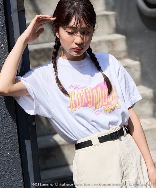 FREAK'S STORE（フリークスストア）の「ROXY MUSIC 半袖Tシャツ（Tシャツ/カットソー・レディース・オフホワイト/ブラック・ﾌﾘ-）」の6枚目の写真