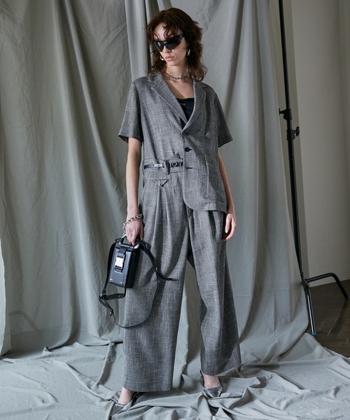 PRANK PROJECT（プランクプロジェクト）の「カラミワイドテーパードパンツ / Kalami Wide Tapered Pants（その他パンツ・レディース・グレー/ブラック/ホワイト・36/38）」の16枚目の写真