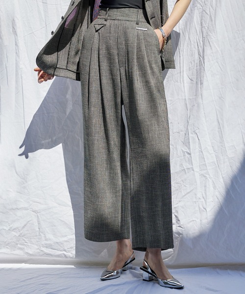 PRANK PROJECT（プランクプロジェクト）の「カラミワイドテーパードパンツ / Kalami Wide Tapered Pants（その他パンツ・レディース・グレー/ブラック/ホワイト・36/38）」の18枚目の写真