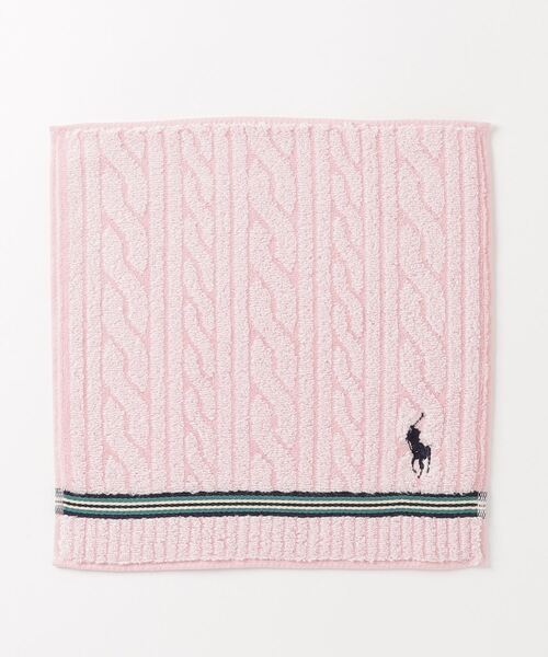 POLO RALPH LAUREN CHILDRENSWEAR（ポロ ラルフ ローレン チルドレンズウェア）の「ケーブル コットン テリー ハンカチーフ（ハンカチ/ハンドタオル・キッズ・ピンク・ONE）」の2枚目の写真