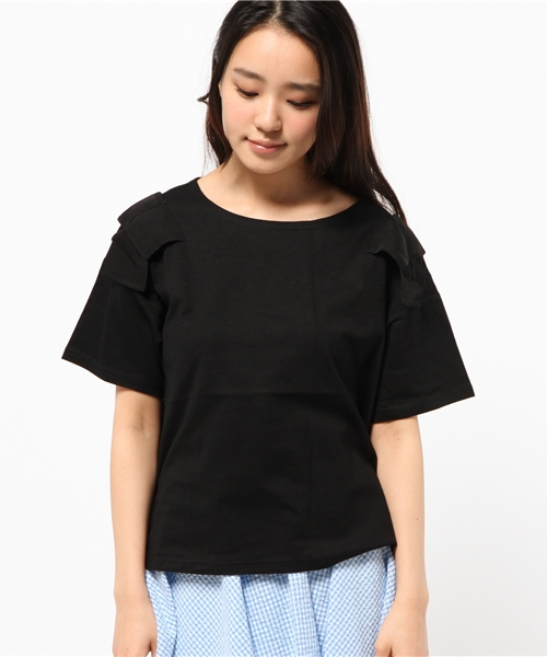 mystic（ミスティック）の「肩リボン半袖プルオーバー（Tシャツ/カットソー・レディース・グレー/ネイビー/ブラック/オフホワイト・ﾌﾘ-）」の11枚目の写真