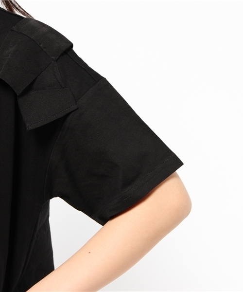 mystic（ミスティック）の「肩リボン半袖プルオーバー（Tシャツ/カットソー・レディース・グレー/ネイビー/ブラック/オフホワイト・ﾌﾘ-）」の15枚目の写真