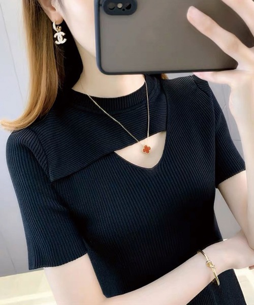 SPIGA（スピーガ）の「胸開きﾘﾌﾞﾄｯﾌﾟｽ（その他トップス・レディース・ピンク/ブラック/グリーン/ベージュ/ホワイト・FREE）」の13枚目の写真