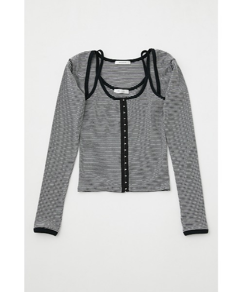 MOUSSY(マウジー)の「BOLERO AND CAMI セット(カーディガン/ボレロ・レディース・ブラック/ライトベージュ/ブラック系その他/ブルー系その他・FREE)」の3枚目の写真