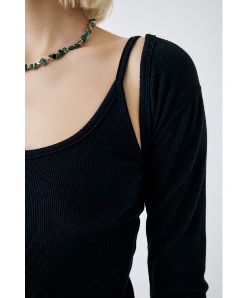 MOUSSY(マウジー)の「BOLERO AND CAMI セット(カーディガン/ボレロ・レディース・ブラック/ライトベージュ/ブラック系その他/ブルー系その他・FREE)」の12枚目の写真