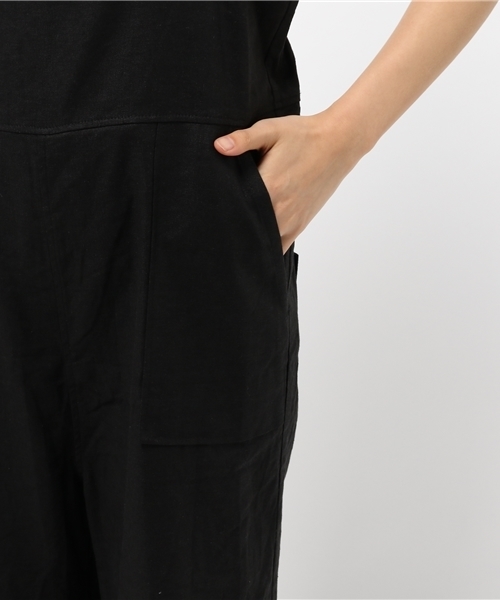 mystic（ミスティック）の「【Omekashi】ワイドサロペット（サロペット/オーバーオール・レディース・オフホワイト/ネイビー/ブラック・ﾌﾘ-）」の8枚目の写真