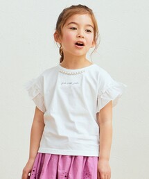 any Fam（エニィファム）の「パール襟 袖フリル Ｔシャツ（Tシャツ/カットソー・キッズ）」