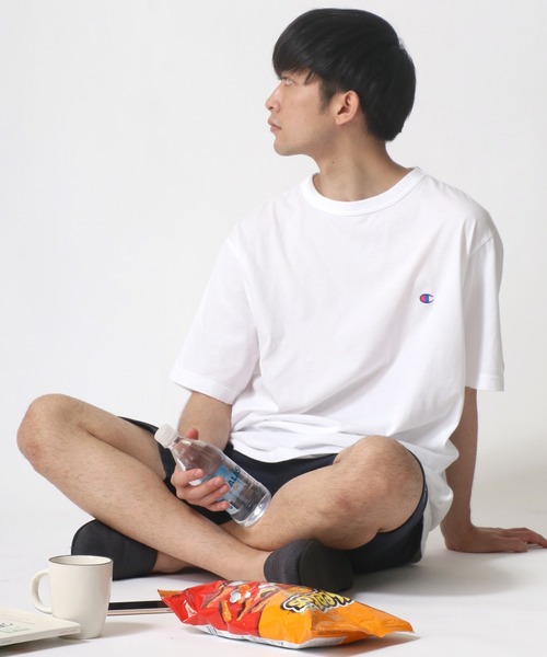 Champion（チャンピオン）の「Champion/チャンピオン コットンUSA ヘビーウェイト カットソー ロゴ ワンポイント刺繍 ショートパンツ/ハーフパンツ/無地ショーツ/レディース メンズ（スウェットパンツ・メンズ・ネイビー/チャコール/ホワイト/ブラック/グレー・M/XL/L）」の7枚目の写真