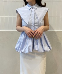バルーンヘムペプラムブラウス