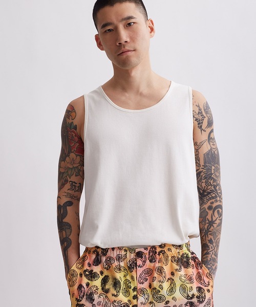 Saturdays NYC（サタデーズ ニューヨークシティ ）の「Cotton Rib Tank（タンクトップ・メンズ・ブラック/オフホワイト・X-SMALL/M/S/L/XL）」の2枚目の写真